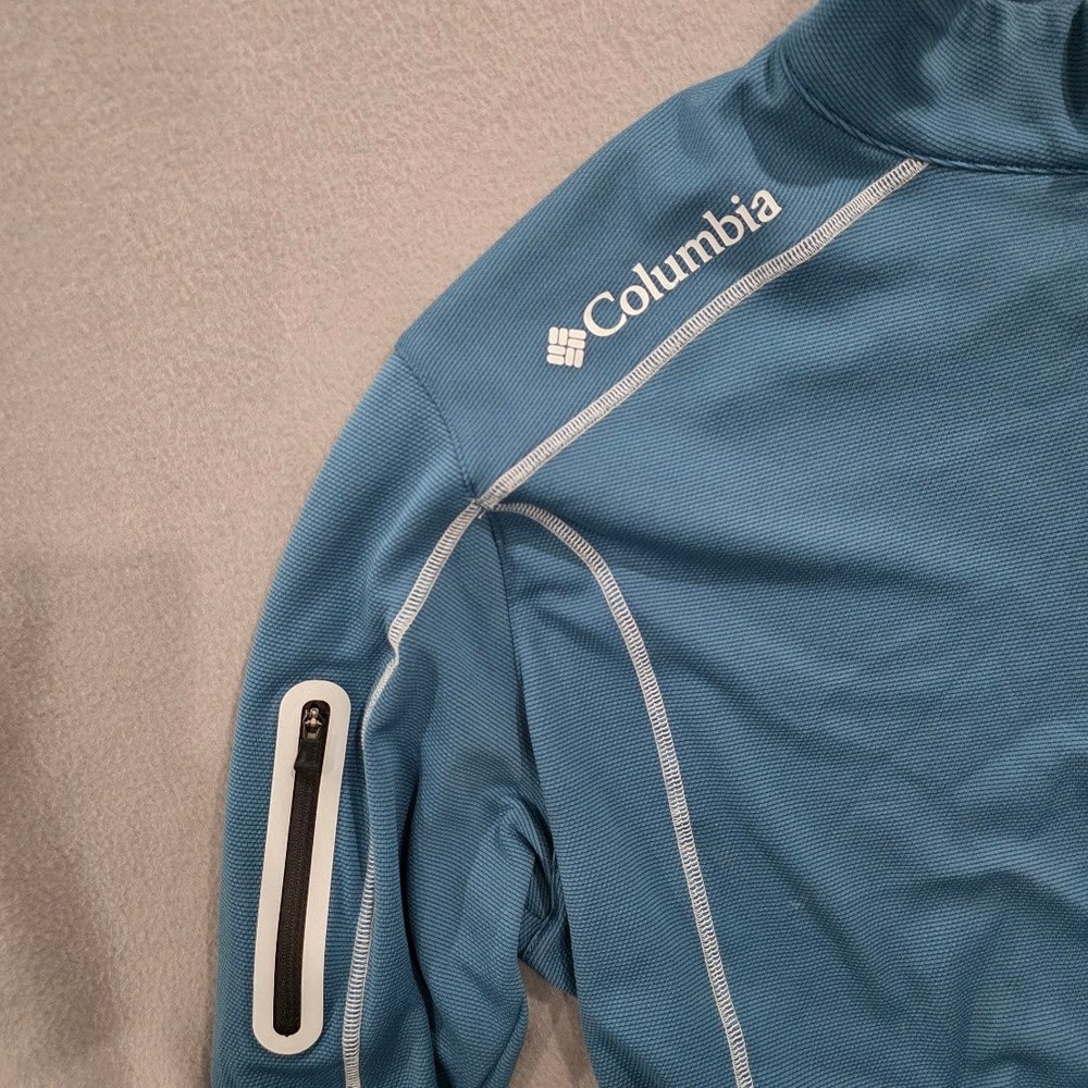 Columbia Golf Mens XL Blue Quarter Zip Pullover Activewear Hiking Shirt Sporty - Picture 2 of 5